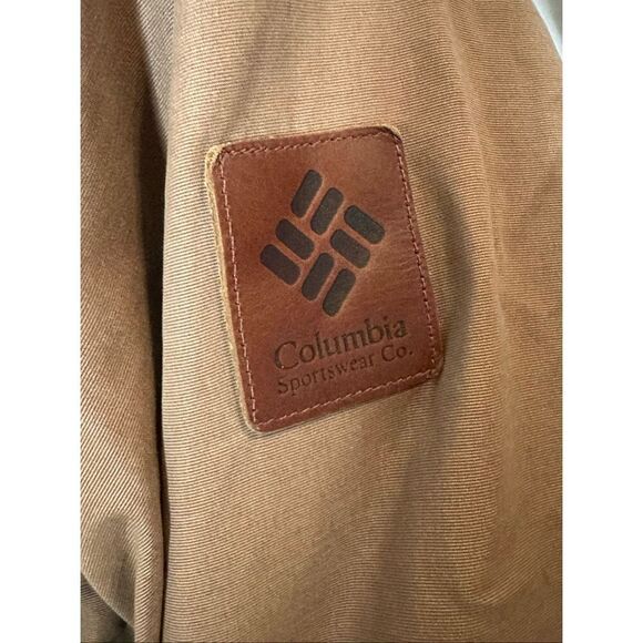 Columbia Men's Khaki Tan Insulated Thick Flannel Winter Jacket Size Medium - Picture 5 of 10